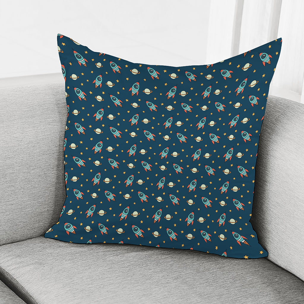 Doodle Rocket Pattern Print Pillow Cover
