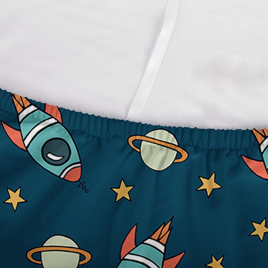 Doodle Rocket Pattern Print Sofa Cover