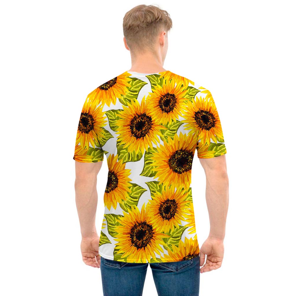 Doodle Sunflower Pattern Print Men's T-Shirt