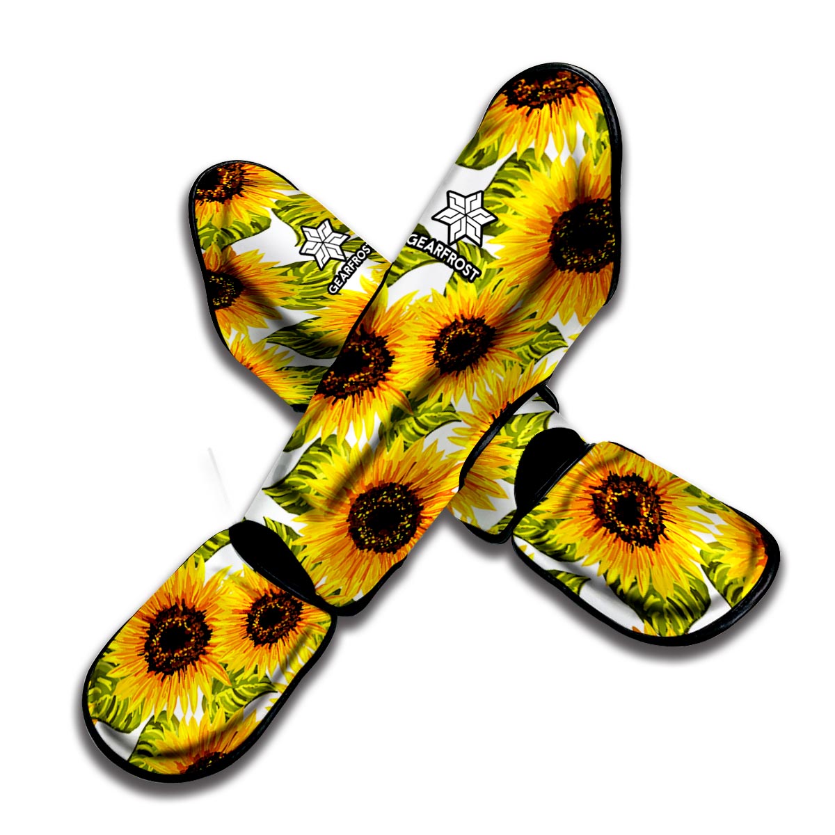 Doodle Sunflower Pattern Print Muay Thai Shin Guard