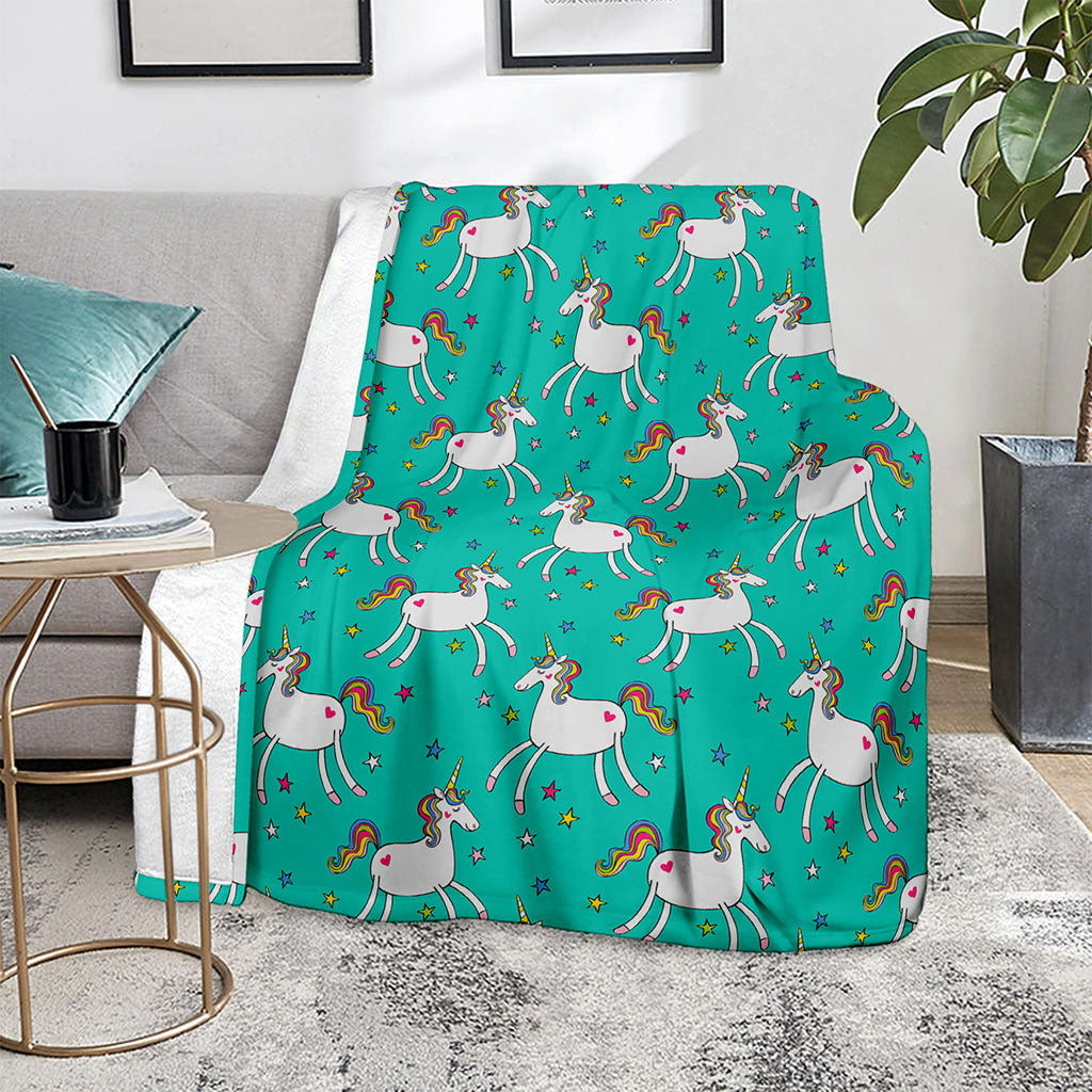 Doodle Unicorn Pattern Print Blanket