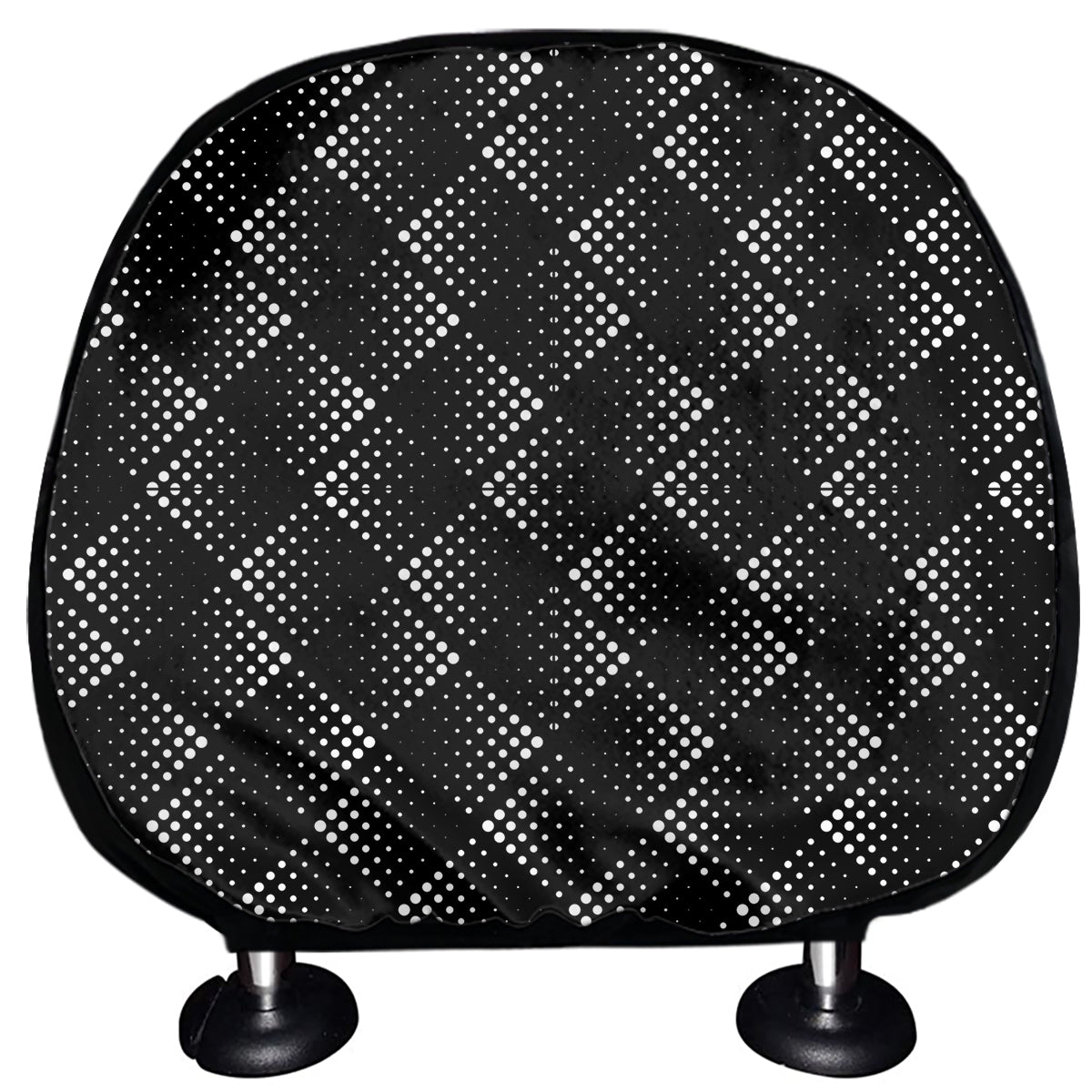 Dot Geometric Square Pattern Print Car Headrest Covers