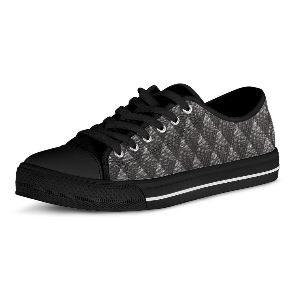 Dot Geometric Triangle Pattern Print Black Low Top Shoes