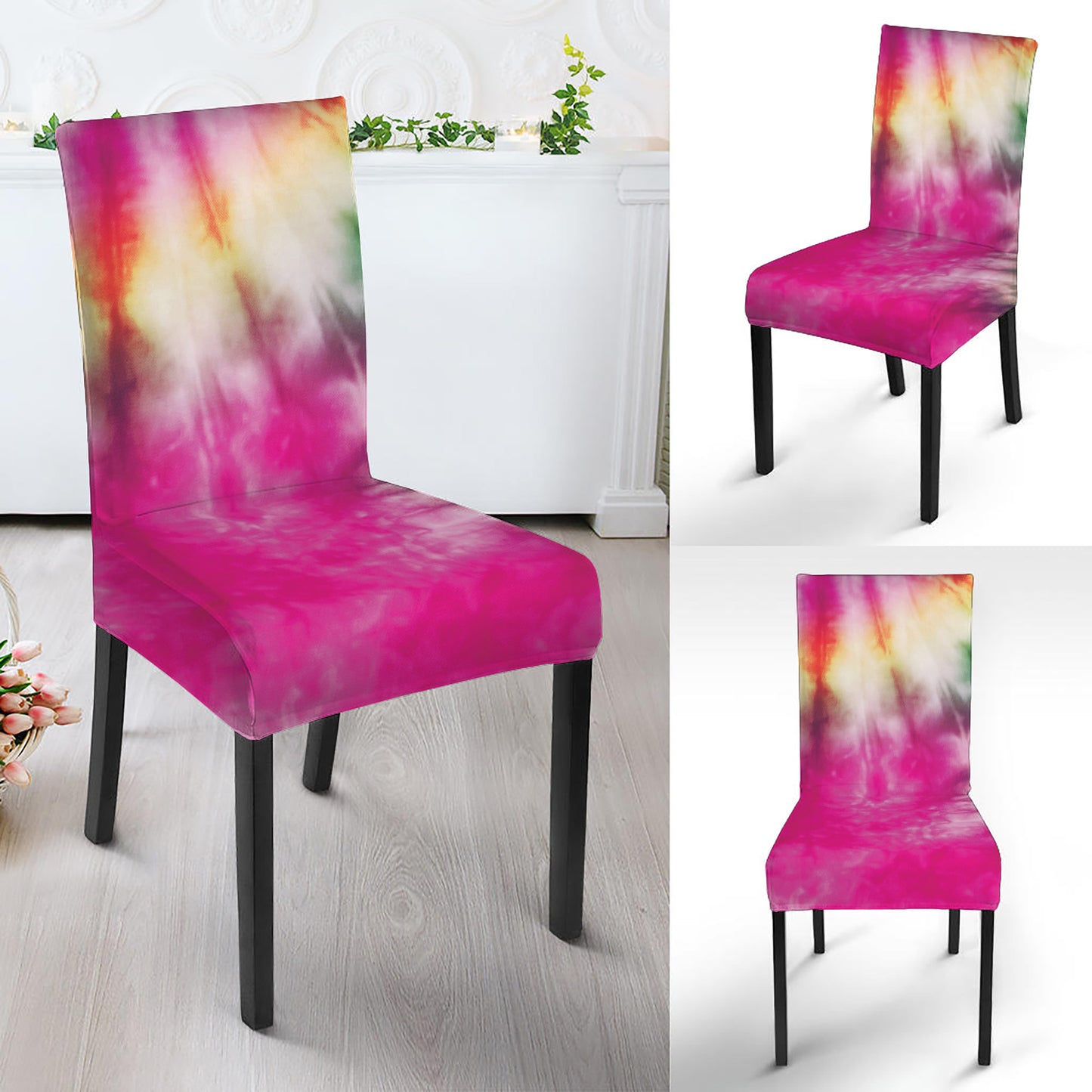 Double Tie Dye Print Dining Chair Slipcover
