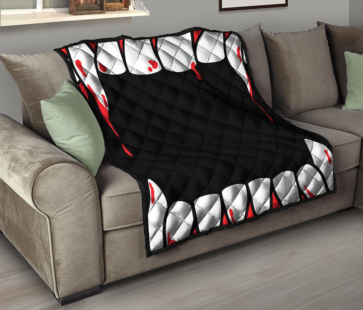 Dracula Fang Print Quilt