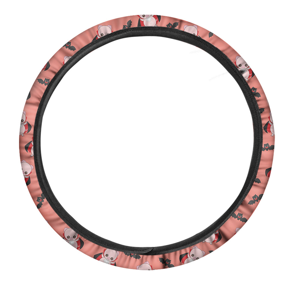 Dracula Pig Pattern Print Car Steering Wheel Cover