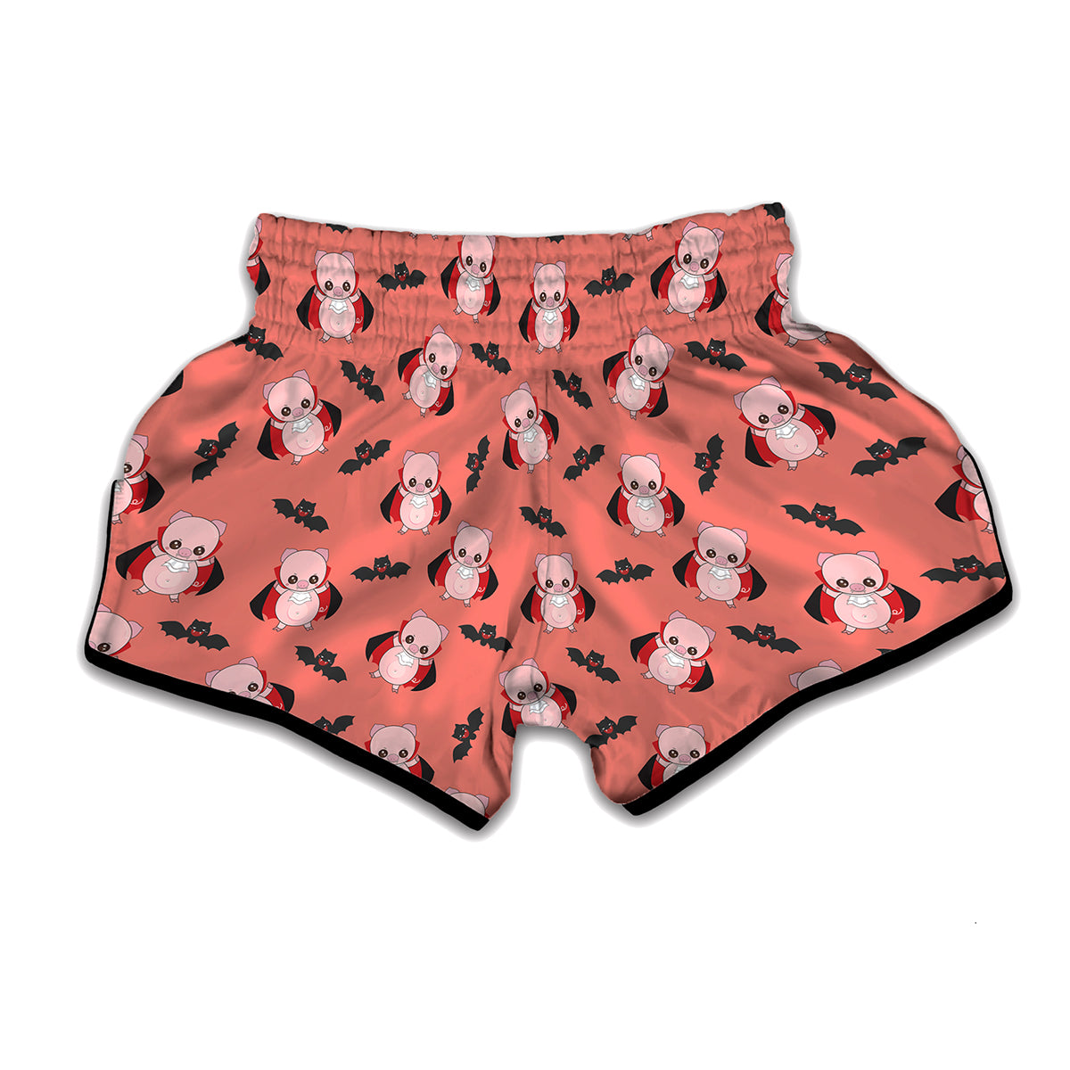 Dracula Pig Pattern Print Muay Thai Boxing Shorts