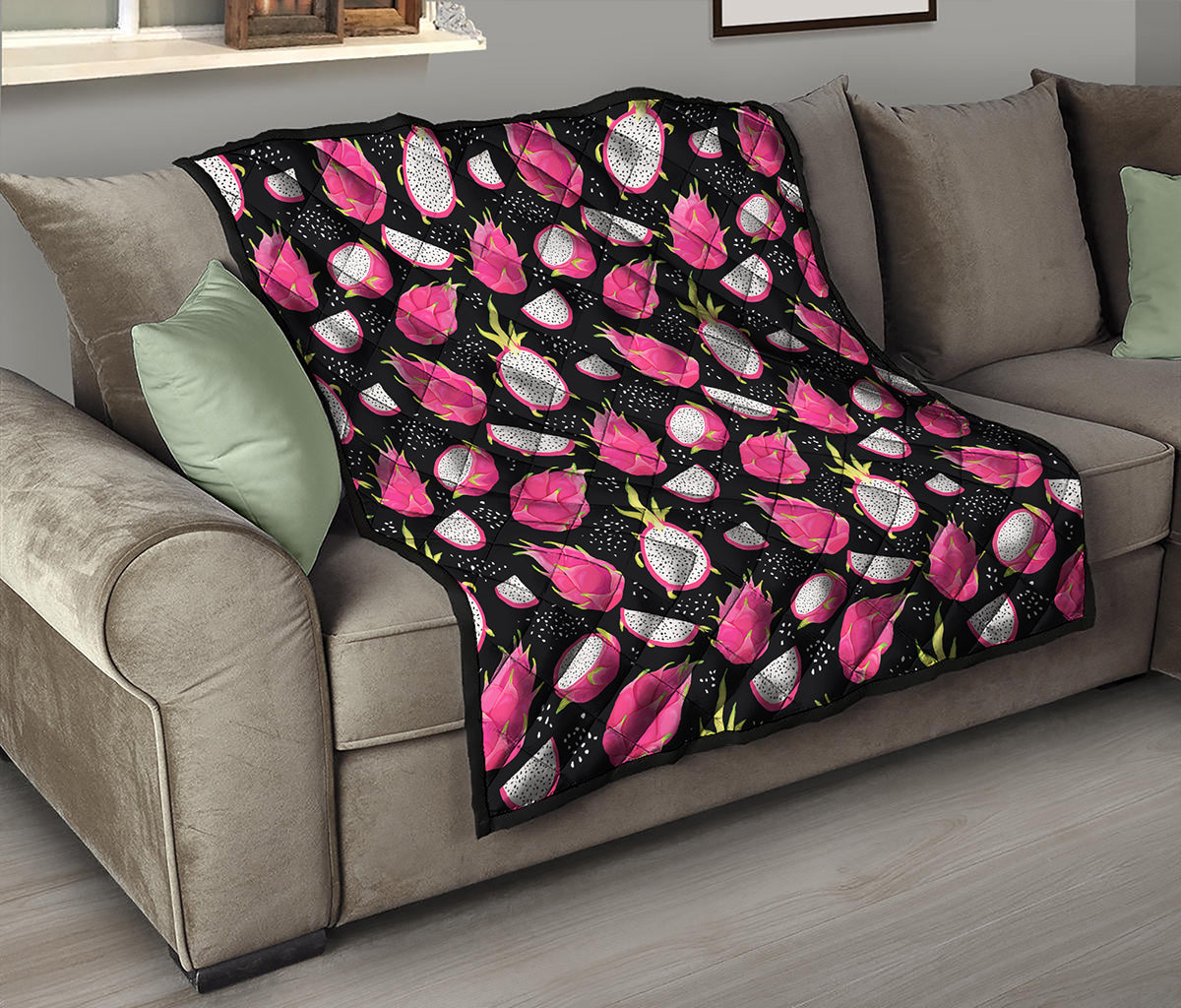 Dragon Fruit Pattern Print Quilt
