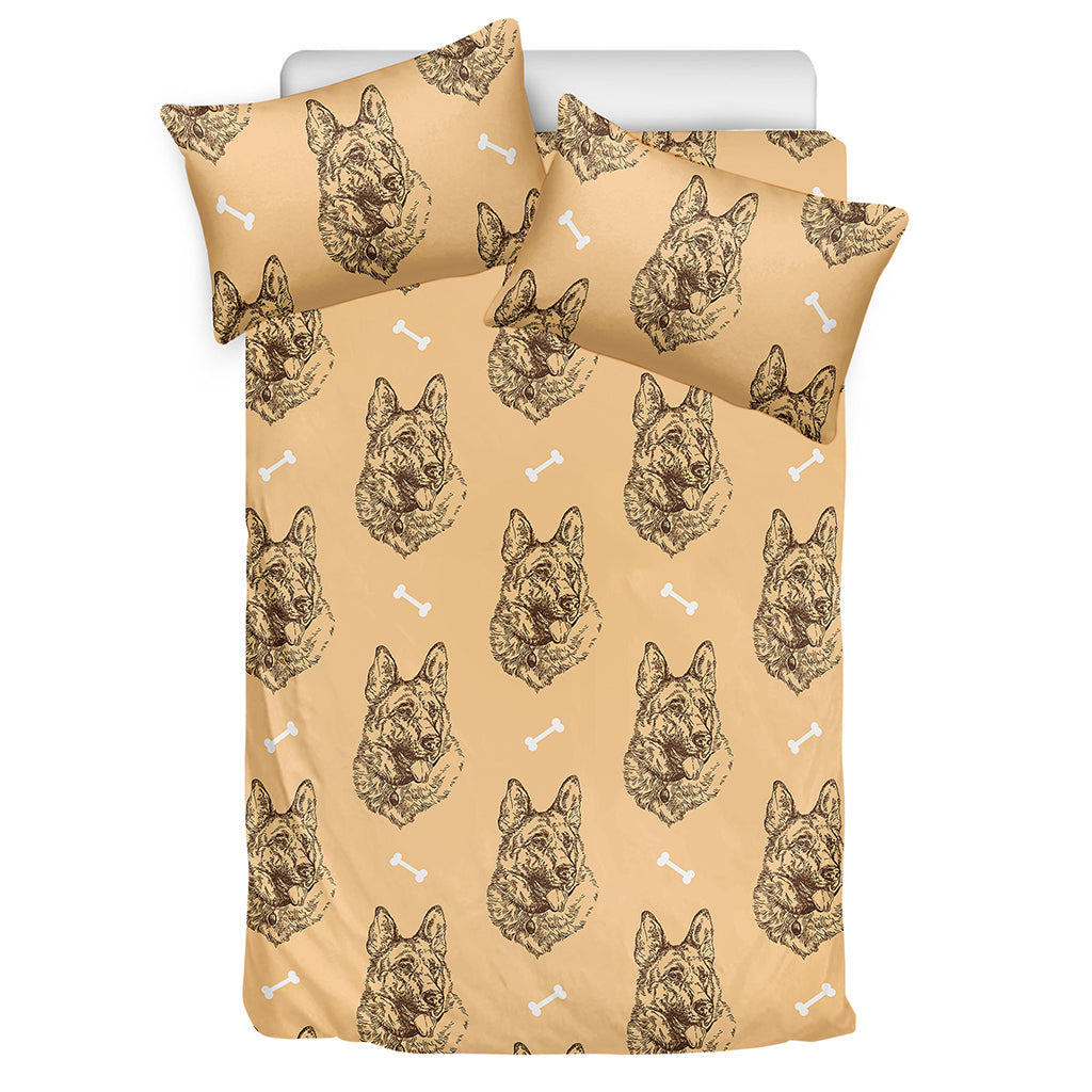 Drawing German Shepherd Pattern Print Duvet Cover Bedding Set