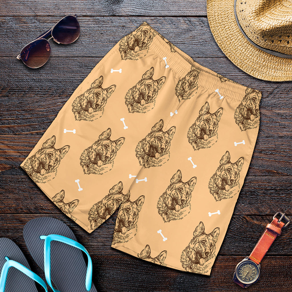 Drawing German Shepherd Pattern Print Men's Shorts