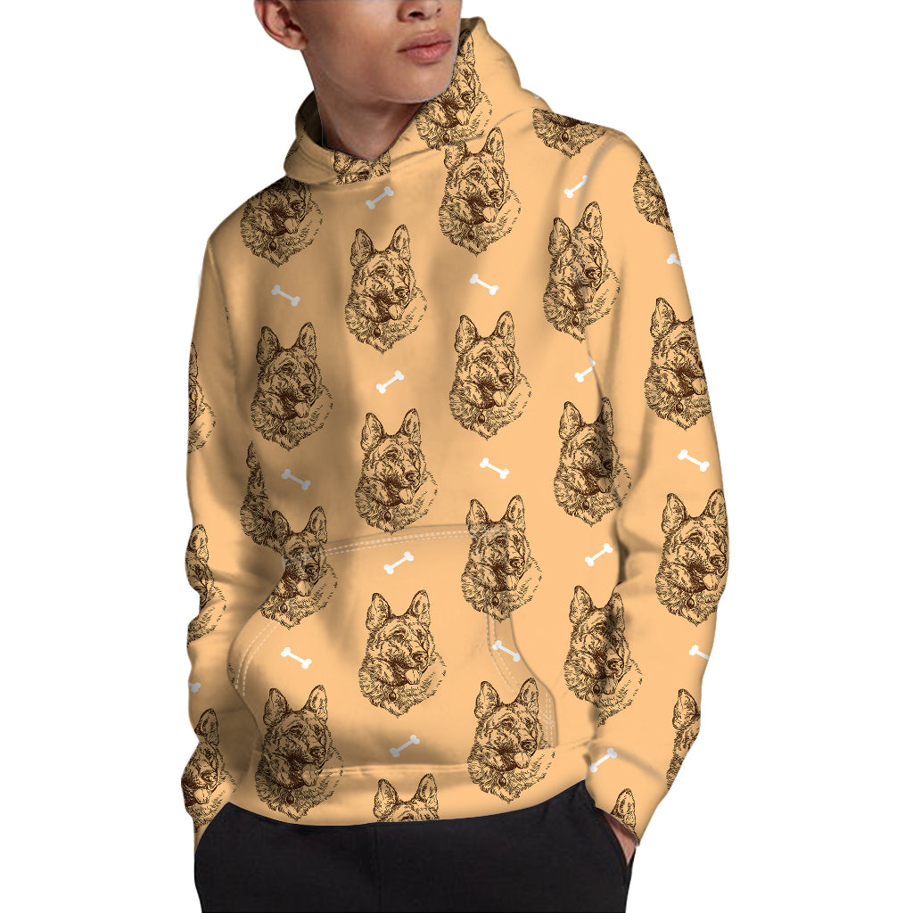 Drawing German Shepherd Pattern Print Pullover Hoodie