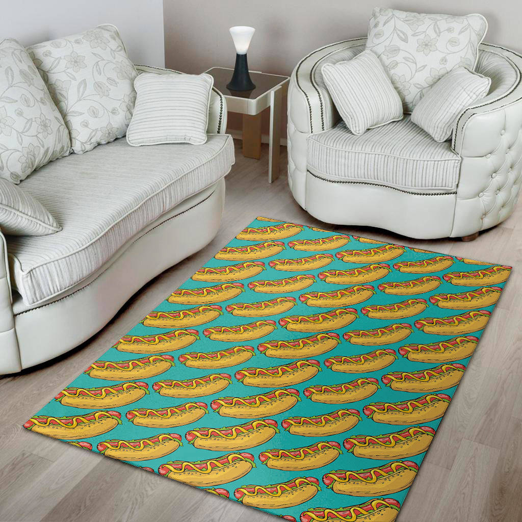 Drawing Hot Dog Pattern Print Area Rug