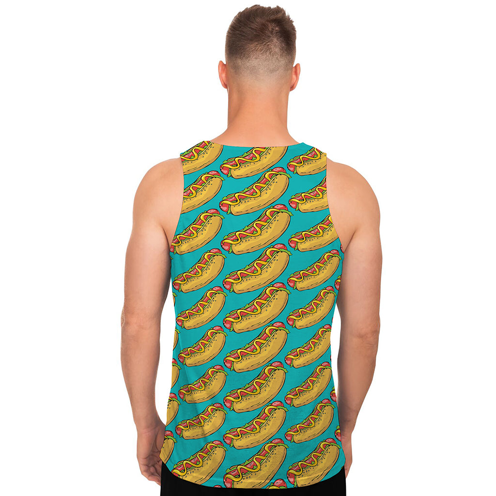 Drawing Hot Dog Pattern Print Men's Tank Top