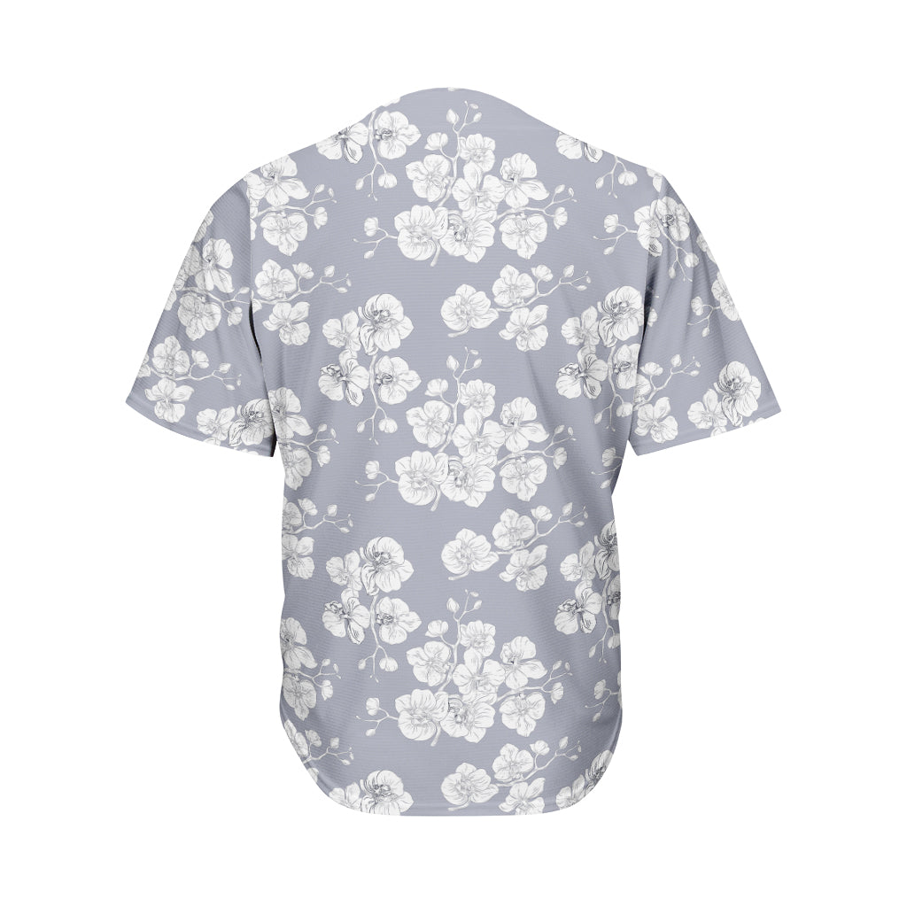 Drawing Orchid Pattern Print Men's Baseball Jersey