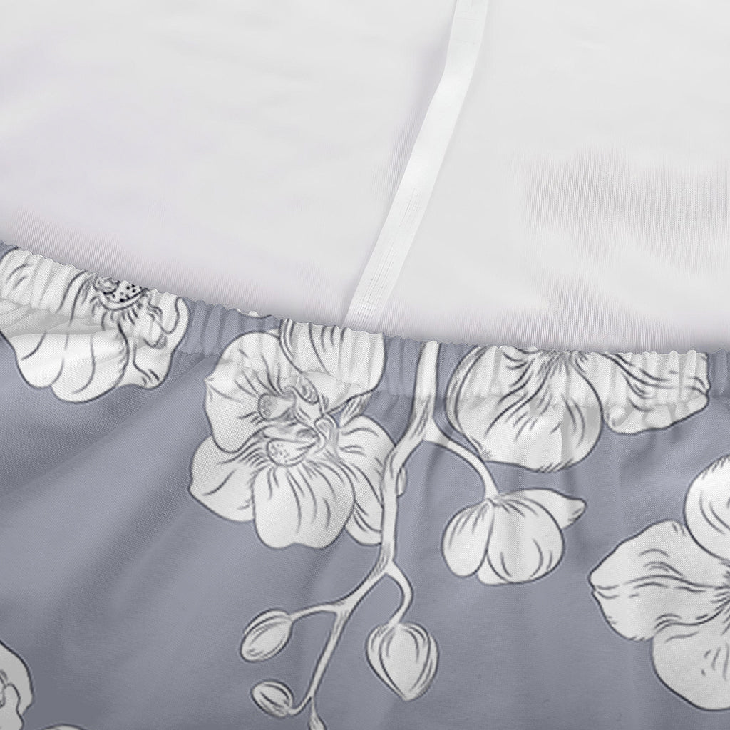 Drawing Orchid Pattern Print Sofa Cover