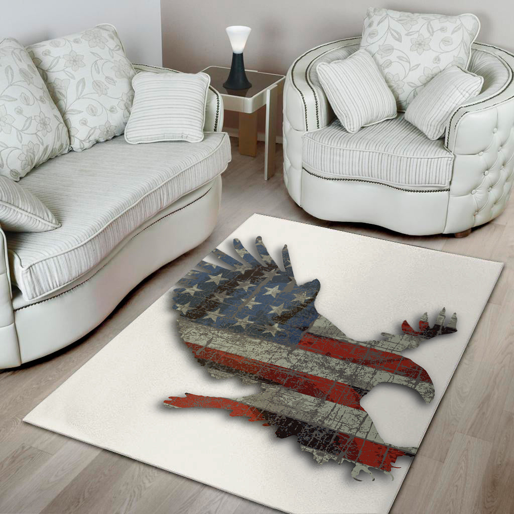 Eagle American Flag Print Area Rug