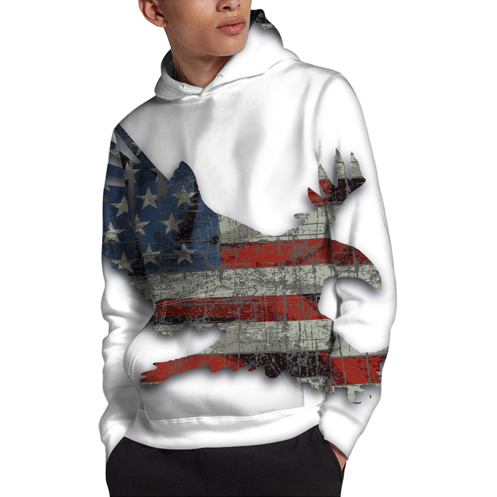Eagle American Flag Print Pullover Hoodie