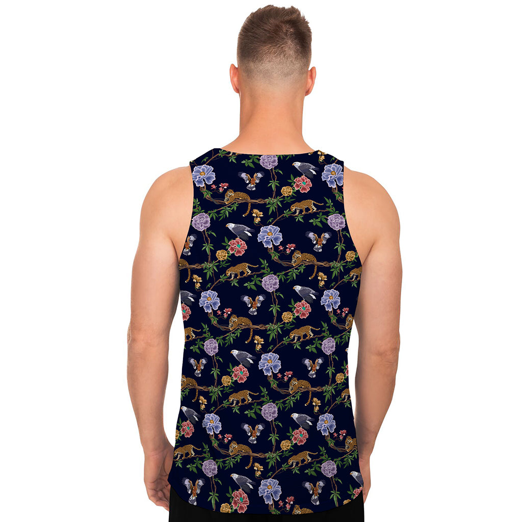 Eagle And Jaguar Pattern Print Men's Tank Top