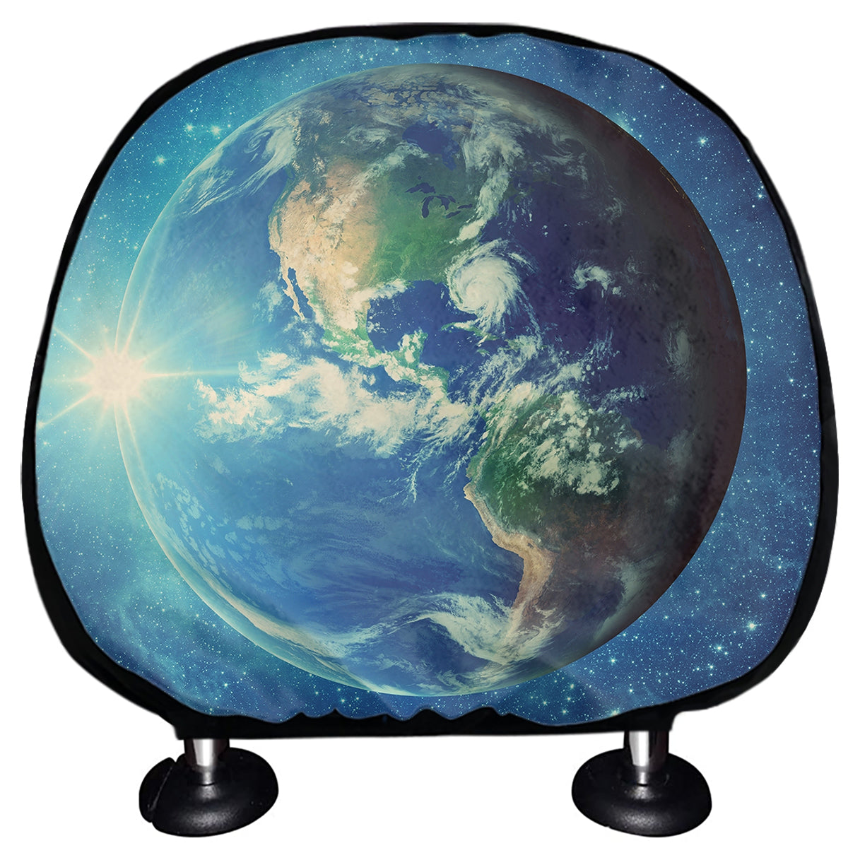 Earth And Space Print Car Headrest Covers
