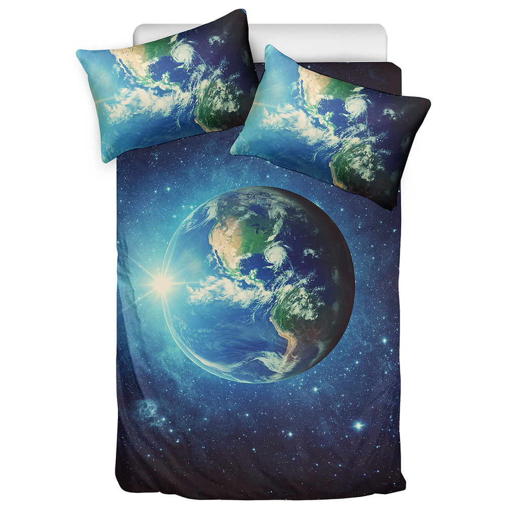 Earth And Space Print Duvet Cover Bedding Set