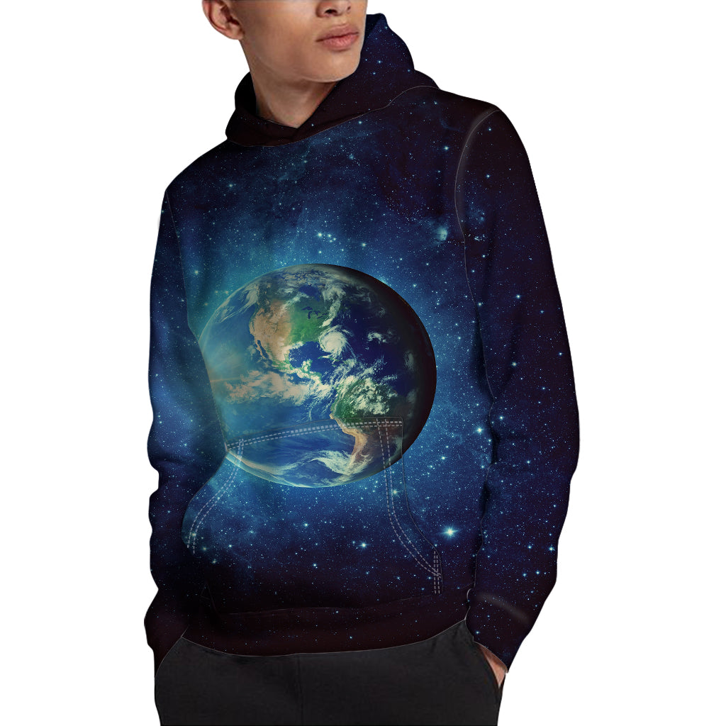 Earth And Space Print Pullover Hoodie