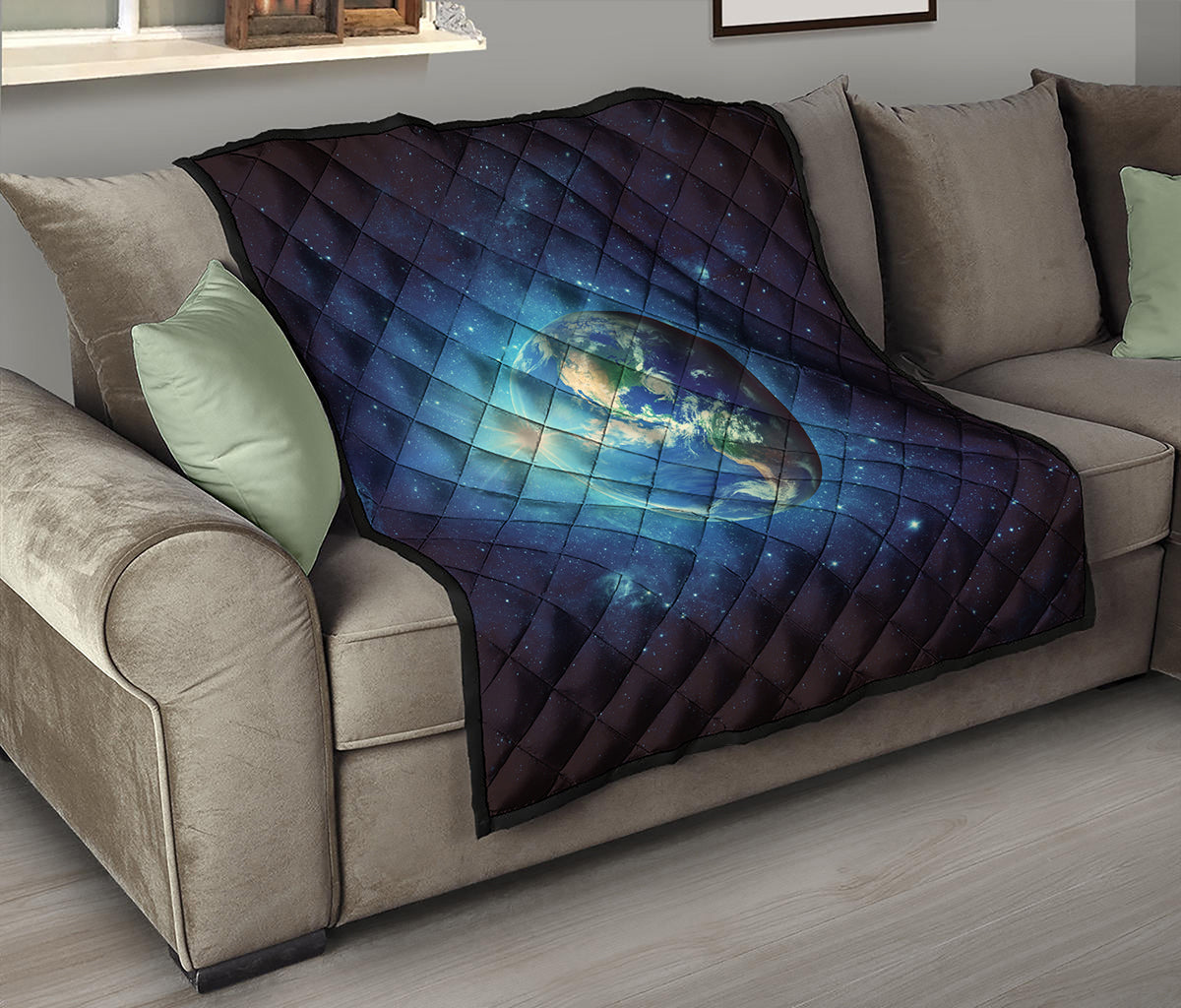 Earth And Space Print Quilt