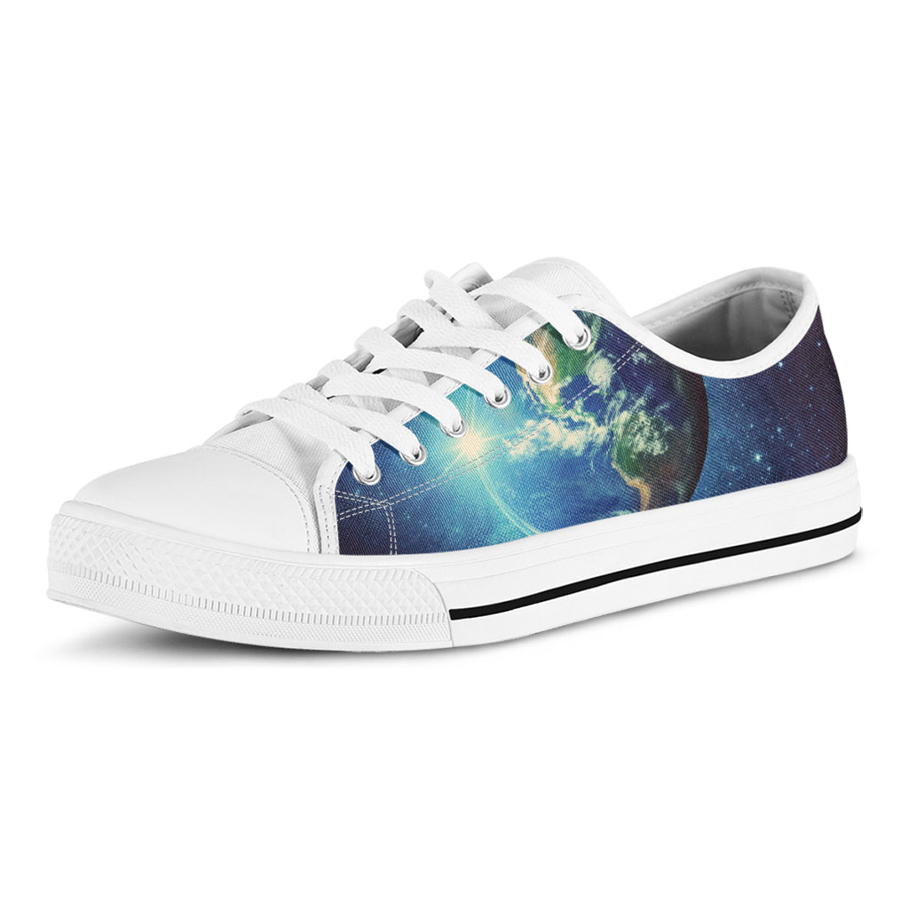 Earth And Space Print White Low Top Shoes