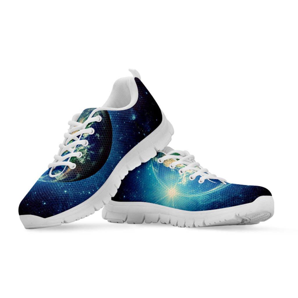 Earth And Space Print White Sneakers