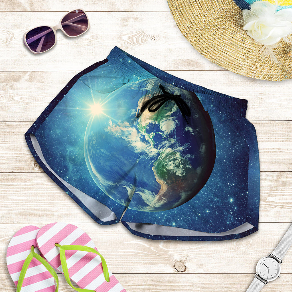 Earth And Space Print Women's Shorts