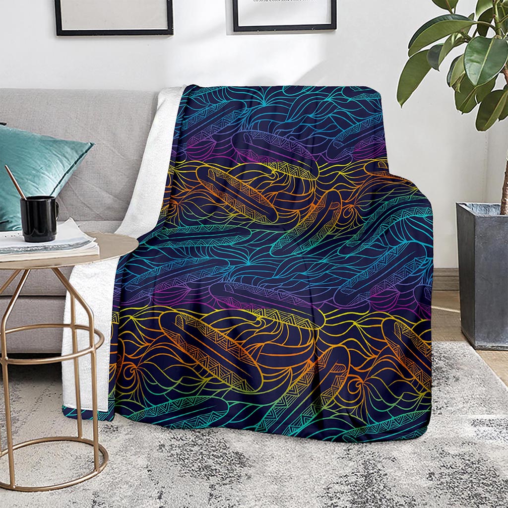 EDM Surfing Wave Pattern Print Blanket