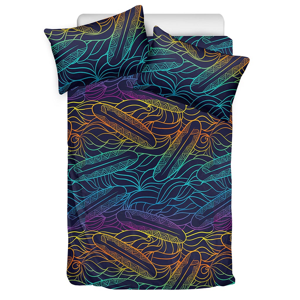 EDM Surfing Wave Pattern Print Duvet Cover Bedding Set