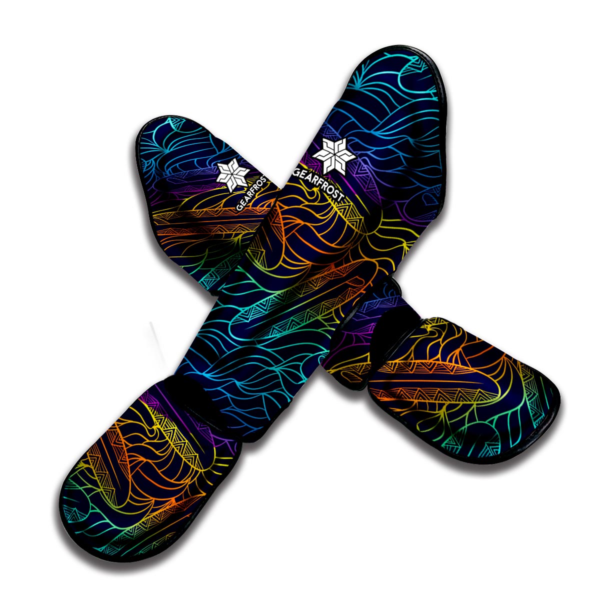 EDM Surfing Wave Pattern Print Muay Thai Shin Guard