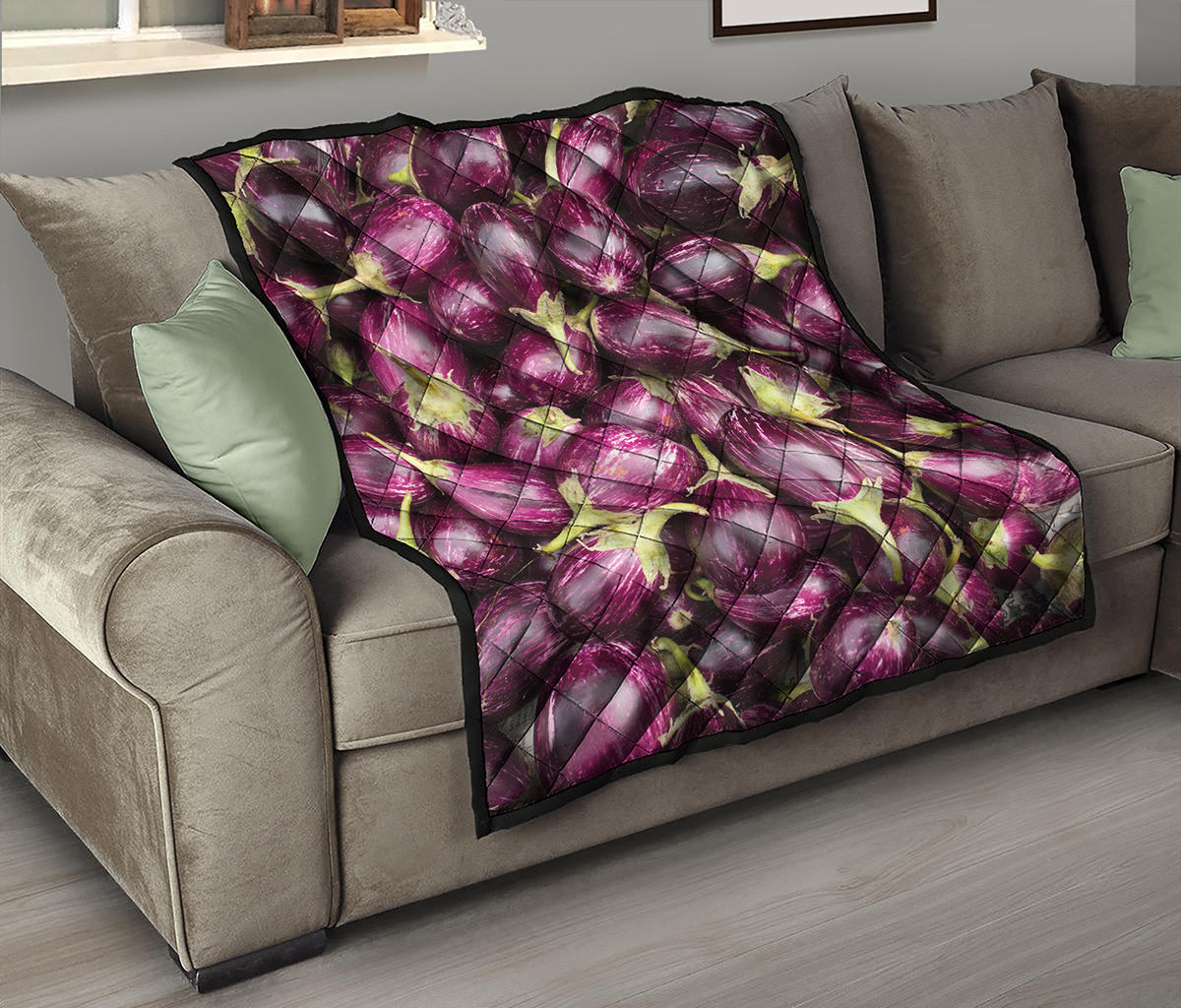 Eggplant Print Quilt