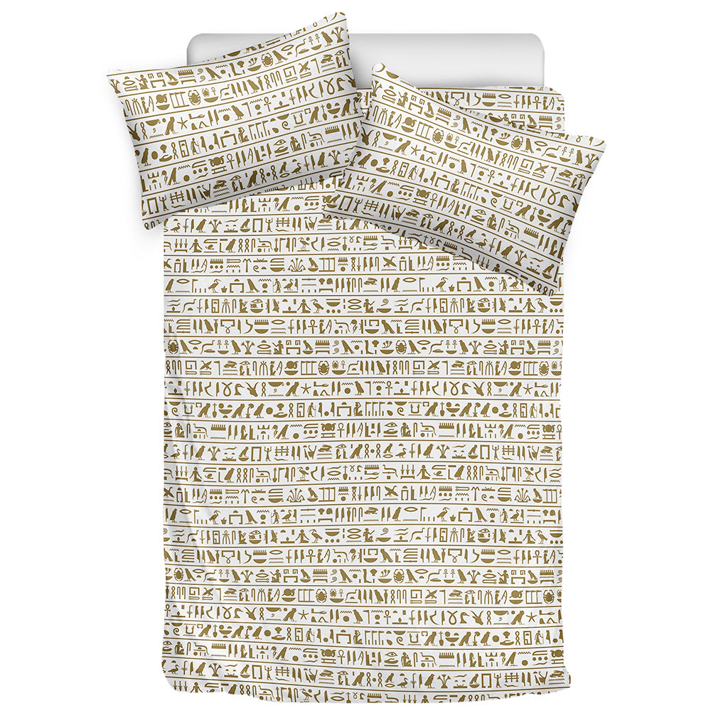 Egypt Hieroglyphs Pattern Print Duvet Cover Bedding Set