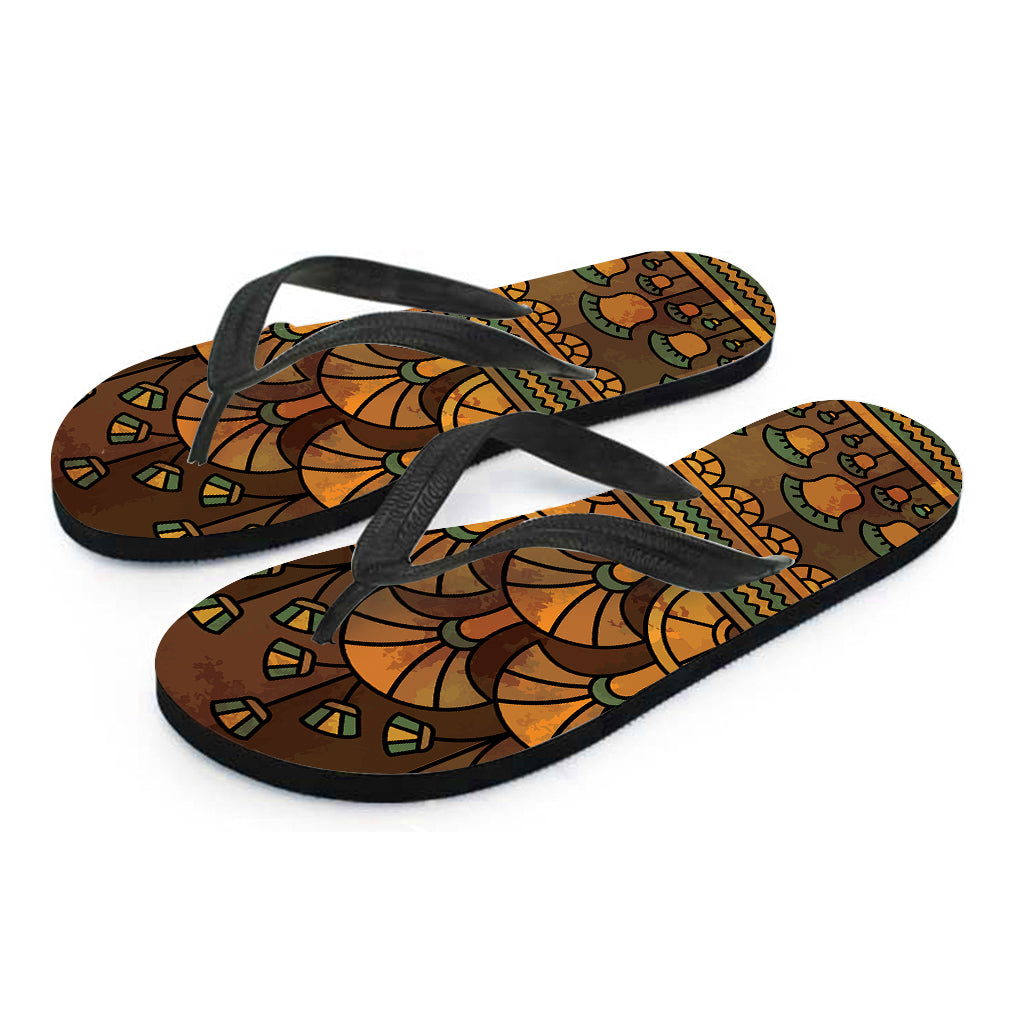 Egyptian Ethnic Pattern Print Flip Flops