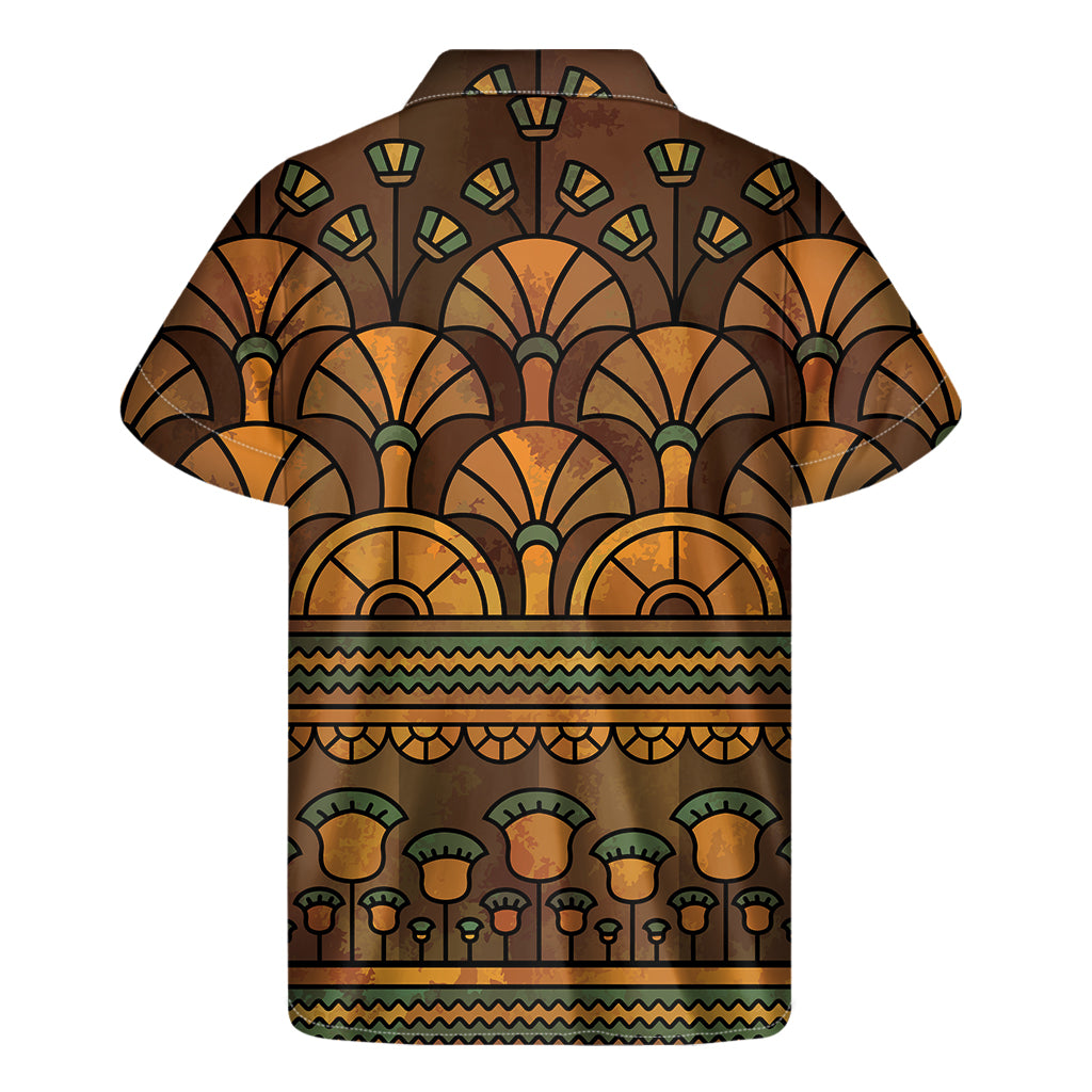 Egyptian Ethnic Pattern Print Men's Short Sleeve Shirt