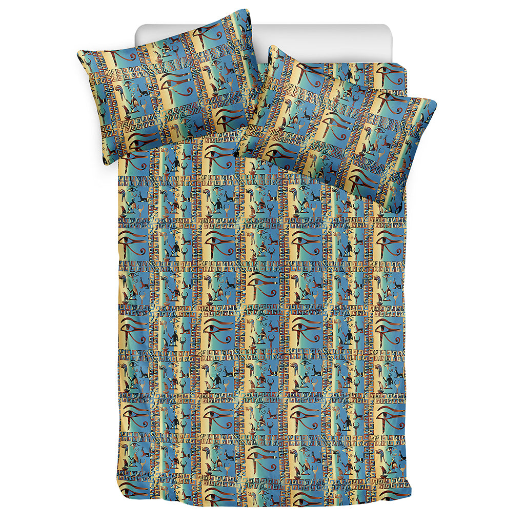 Egyptian Eye Of Horus Pattern Print Duvet Cover Bedding Set