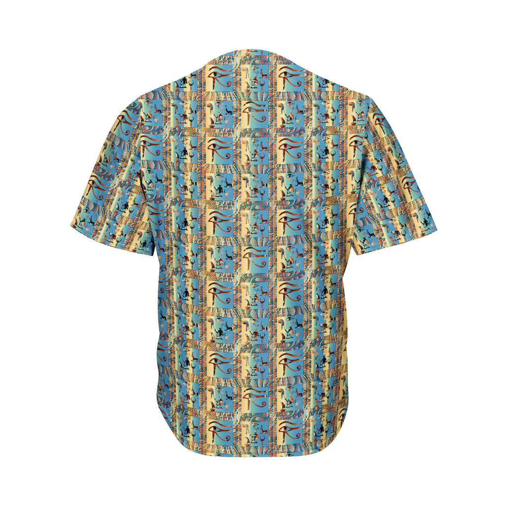 Egyptian Eye Of Horus Pattern Print Men's Baseball Jersey