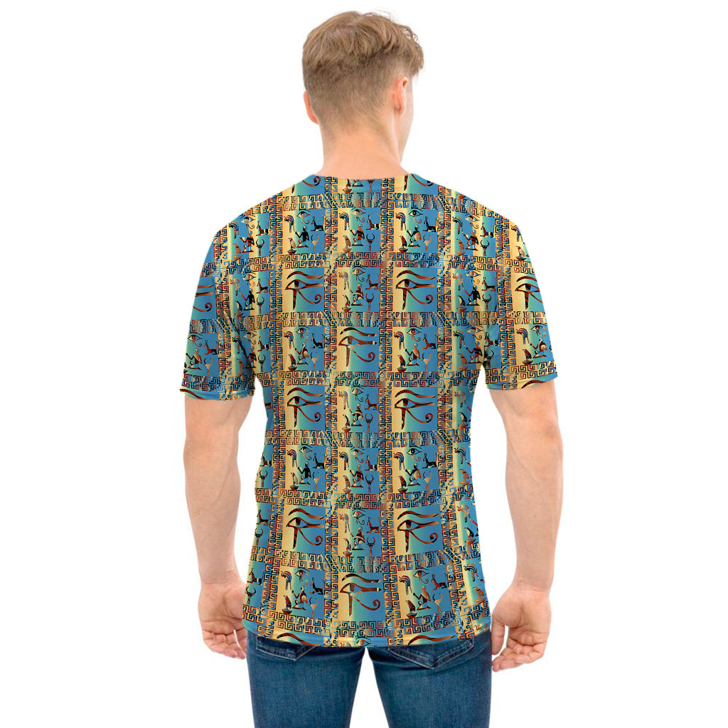 Egyptian Eye Of Horus Pattern Print Men's T-Shirt