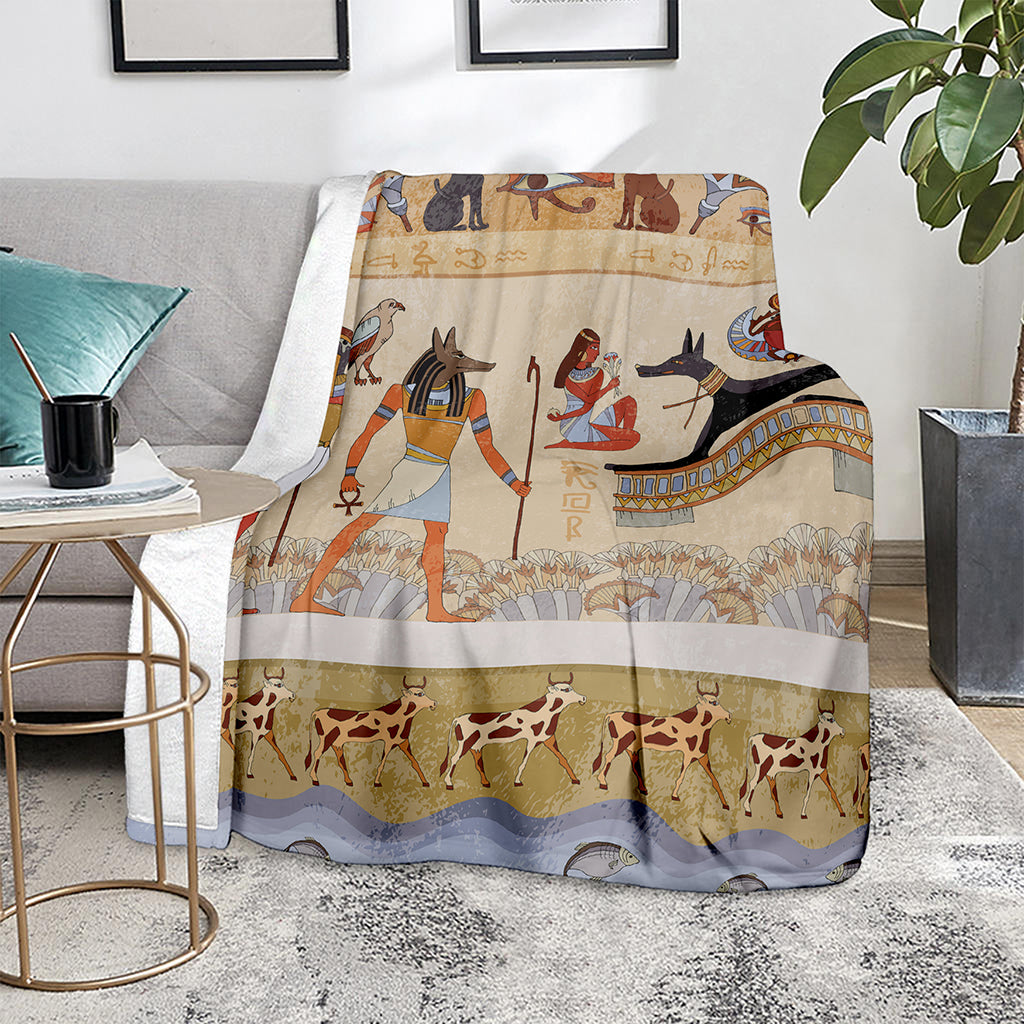 Egyptian Gods And Pharaohs Print Blanket