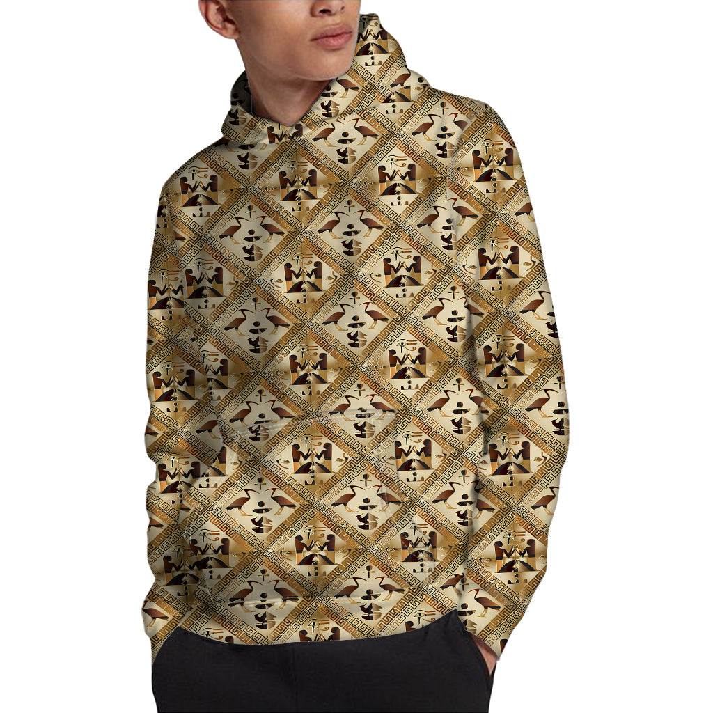 Egyptian Hieroglyphs Pattern Print Pullover Hoodie