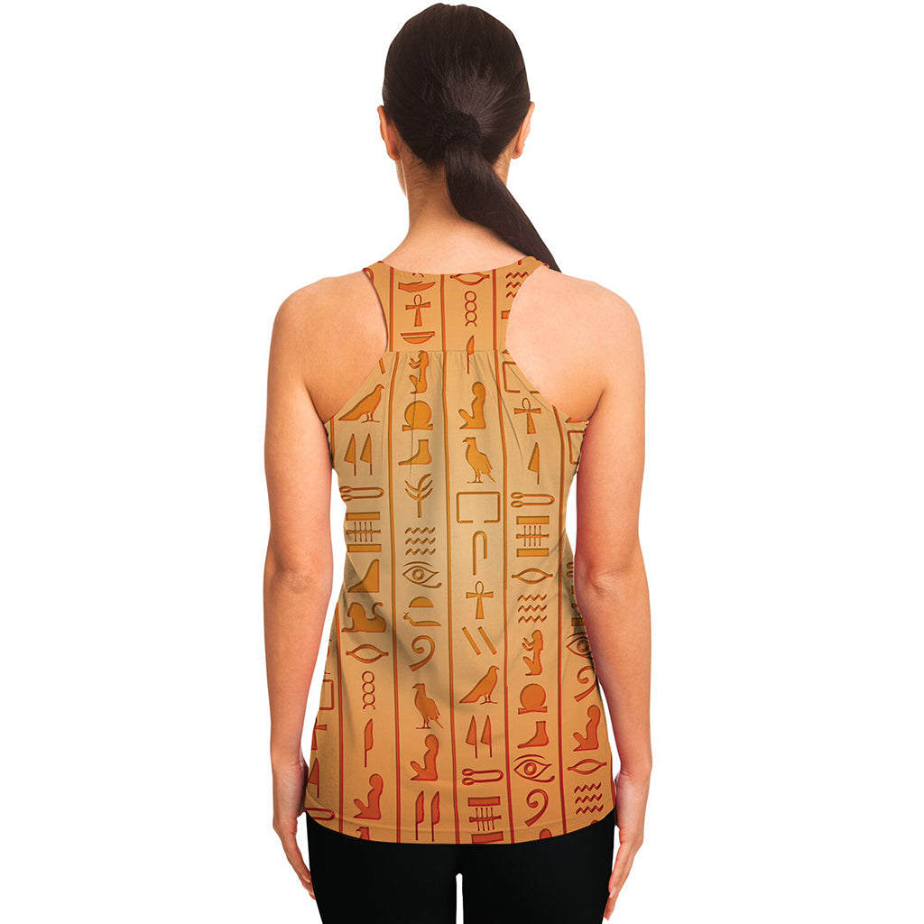Egyptian Hieroglyphs Symbol Print Women's Racerback Tank Top