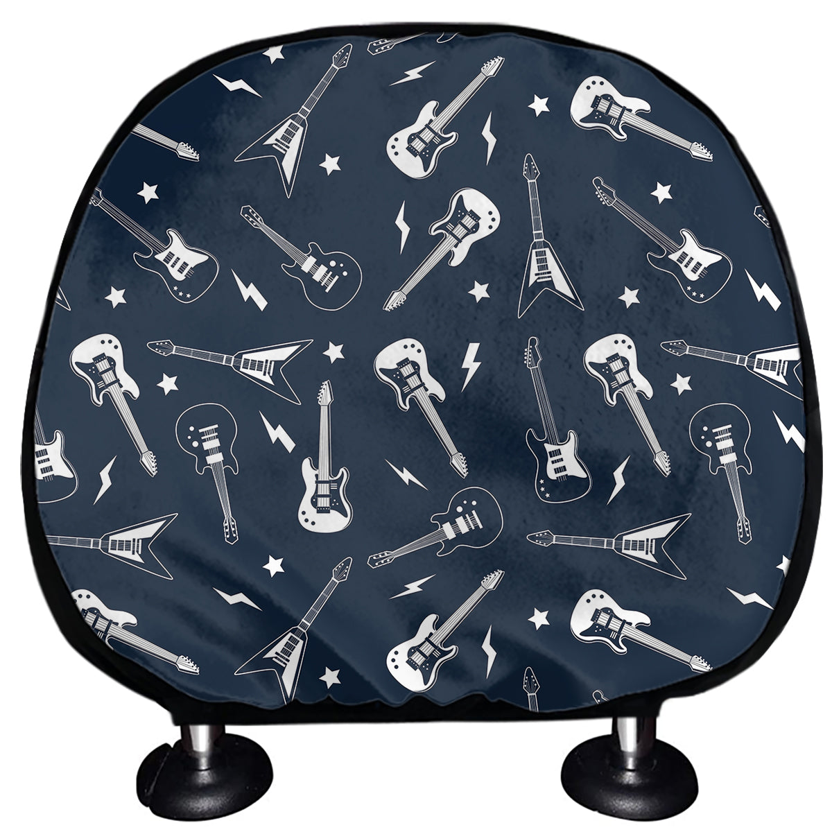 Electric Guitar Pattern Print Car Headrest Covers