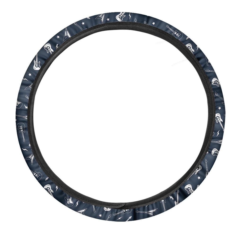Electric Guitar Pattern Print Car Steering Wheel Cover