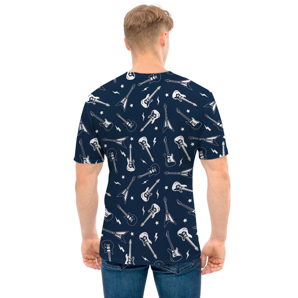 Electric Guitar Pattern Print Men's T-Shirt