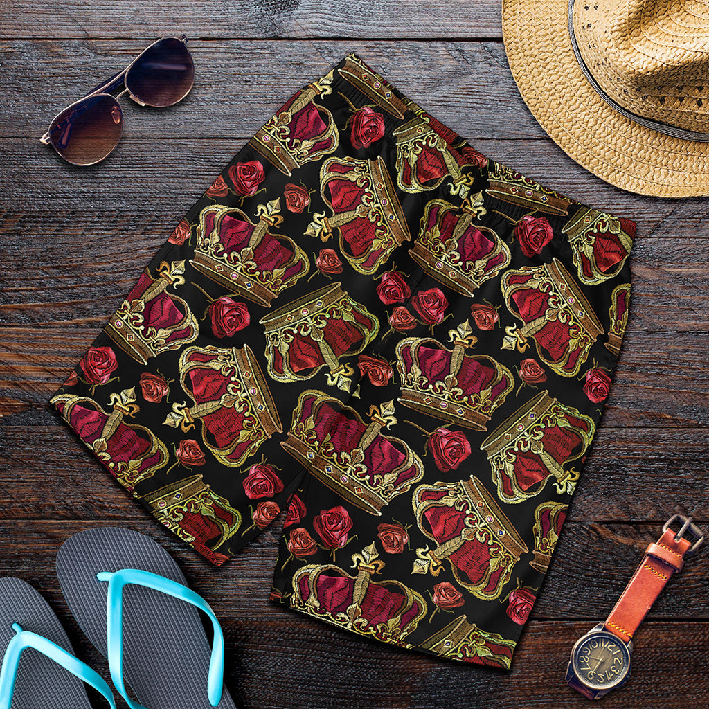 Embroidery Crown Pattern Print Men's Shorts