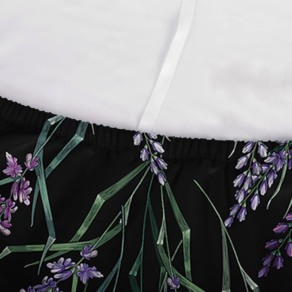 Embroidery Lavender Pattern Print Sofa Cover