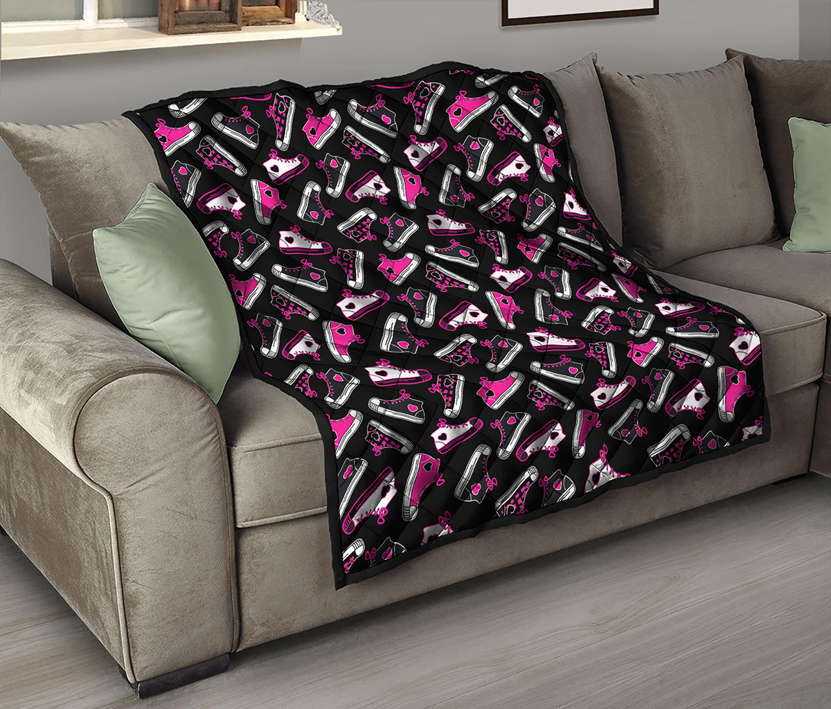 Emo Shoes Pattern Print Quilt