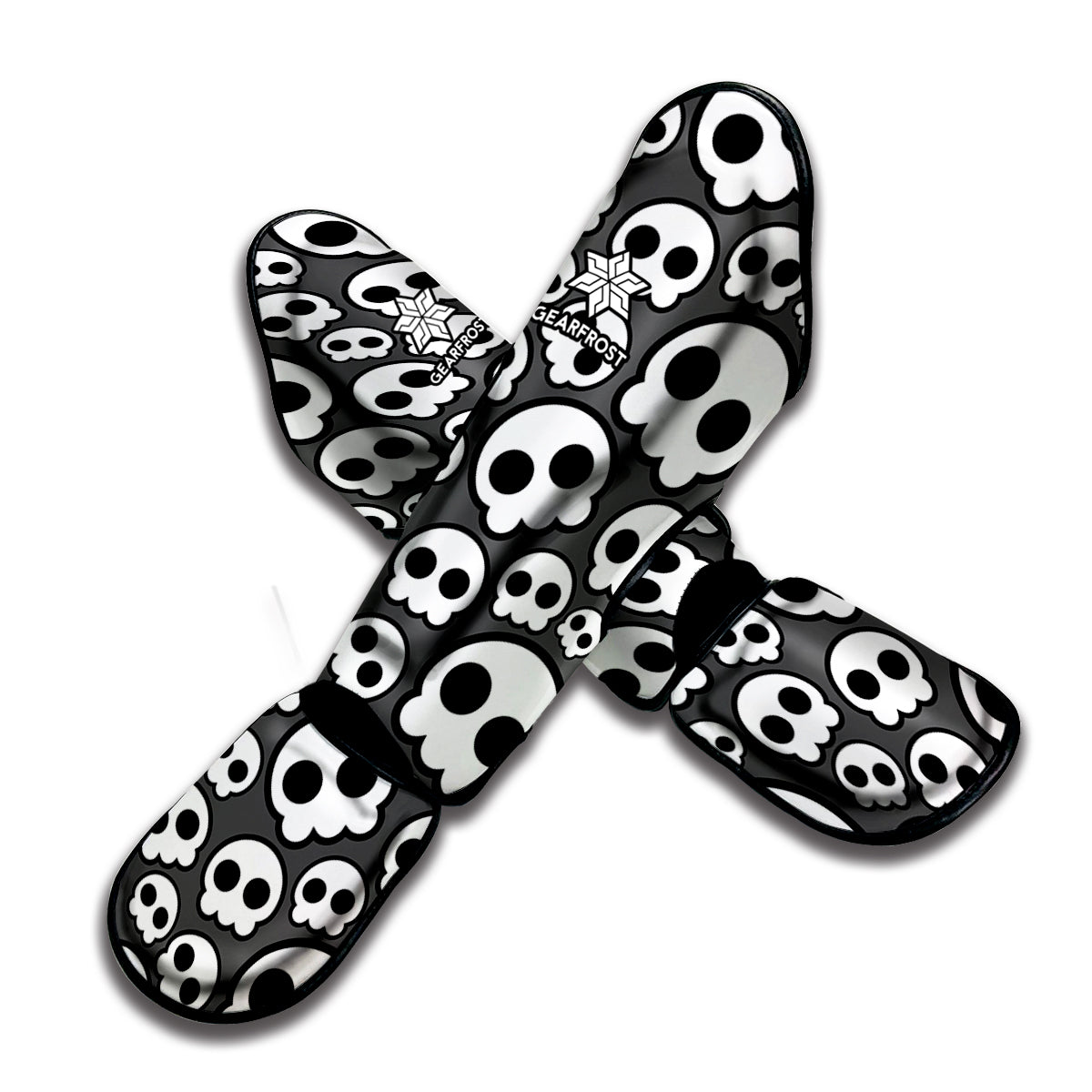 Emo Skull Pattern Print Muay Thai Shin Guard