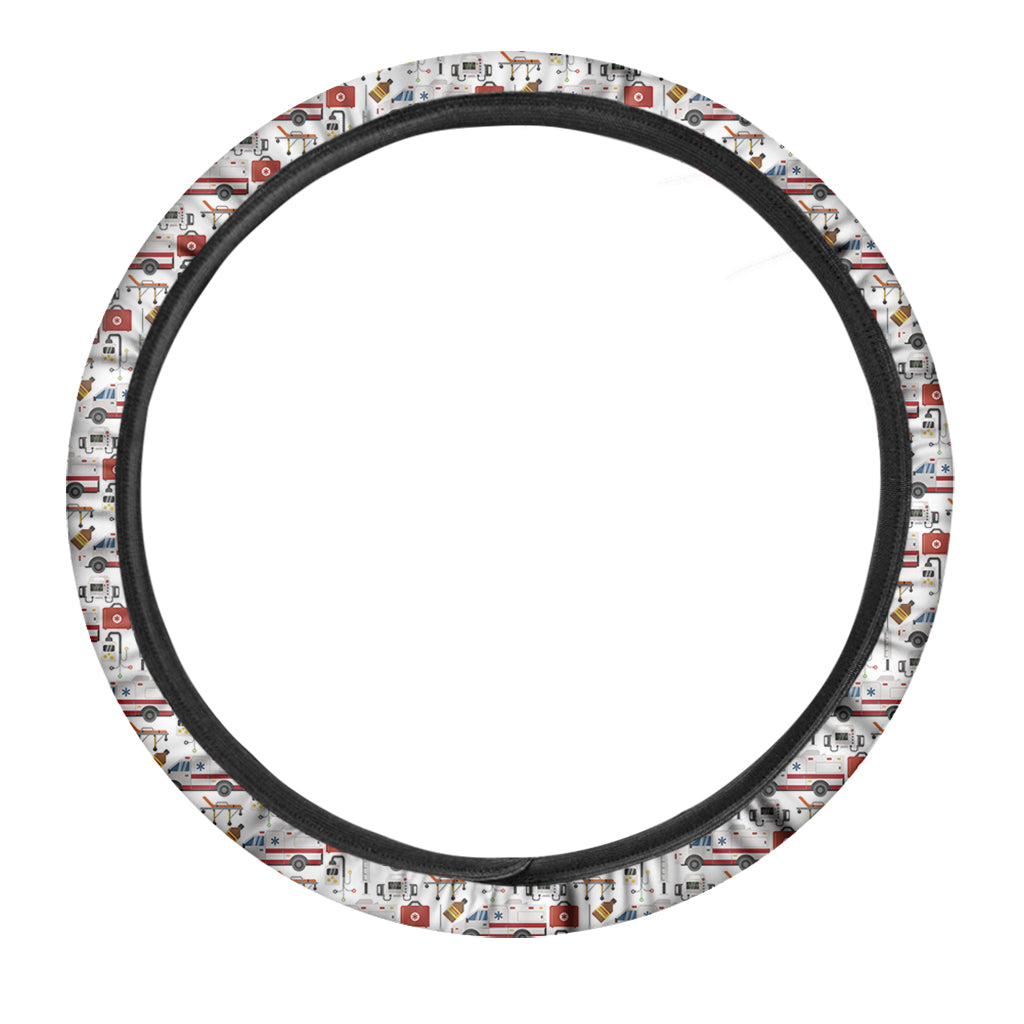 EMS Paramedic Pattern Print Car Steering Wheel Cover